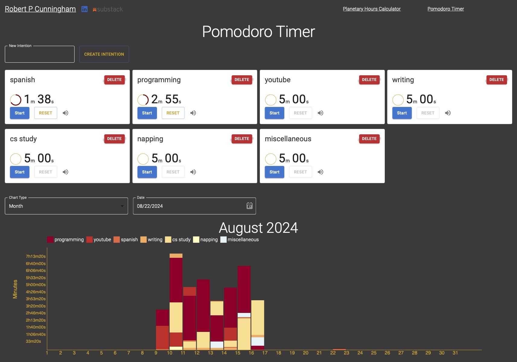 Picture of timer application